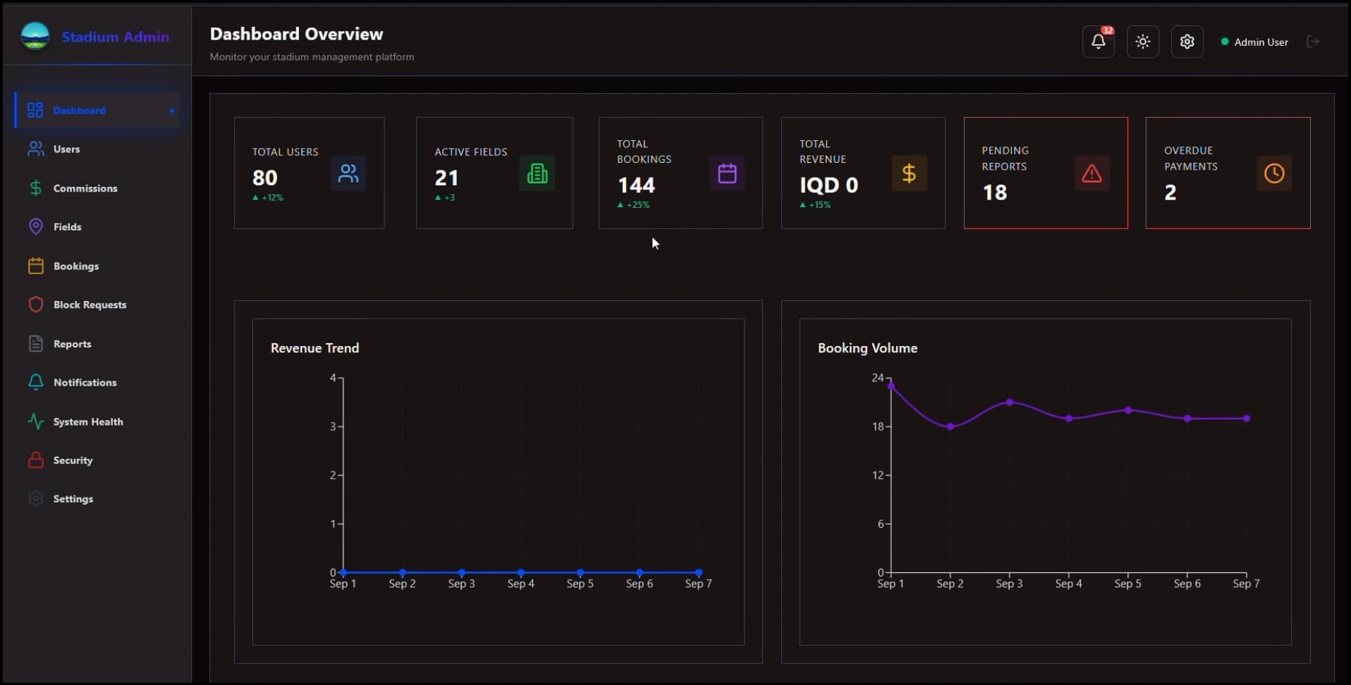 Stadium Booking Application — 1